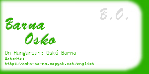 barna osko business card