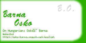 barna osko business card